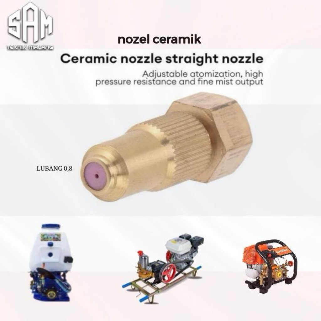 Nozel Keramik Lubang 0,8 Tu26 / Nozel Thailand Hemat Air / Nozel Kuningan Ceramik / Nozel Sprayer 2T