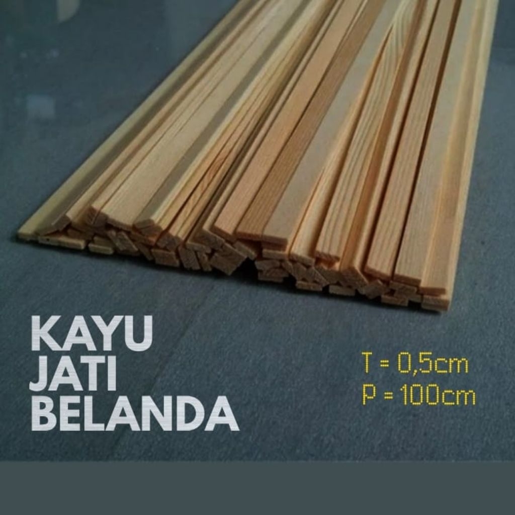 Kayu Jati Belanda Potongan Lat Tipis berbagai ukuran
