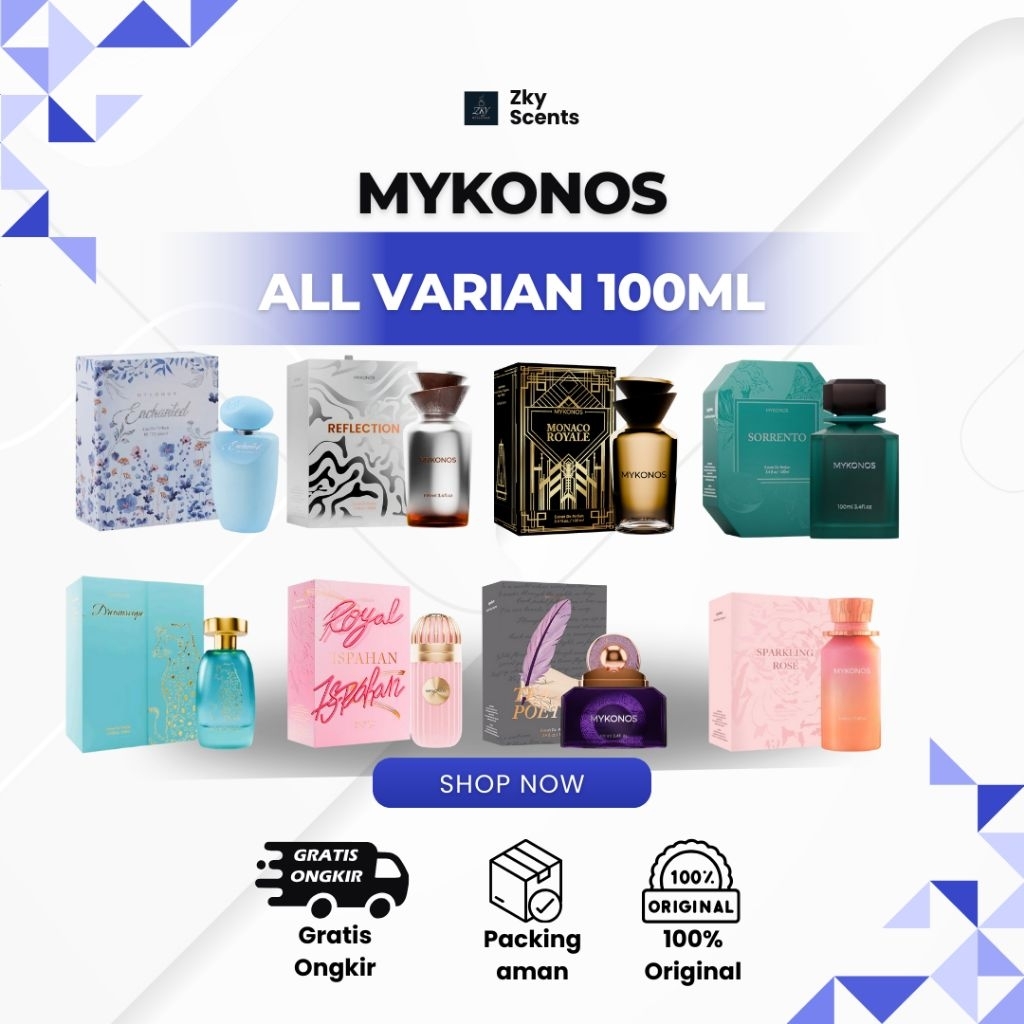 [Ready Stock] Mykonos Extrait de Parfum 100ml All Varian (Monaco Royal/Dreamscape/Inception/Reflecti