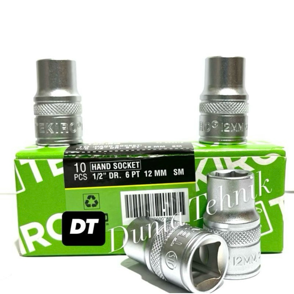 TEKIRO Mata Kunci Sok 12 mm Mata Sock 12mm 1/2” 6 PT Stang Kunci Shock Kunci Sok Set Mata Kunci Sock