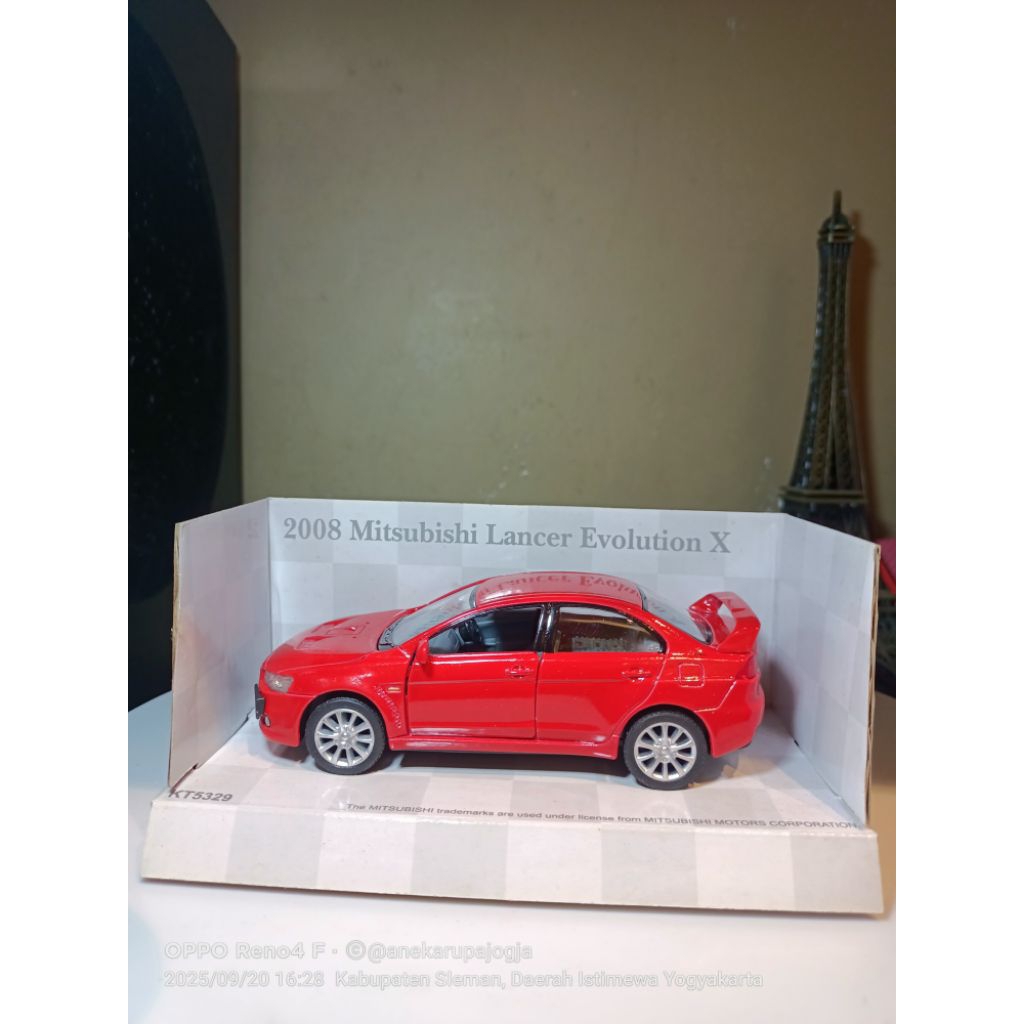 diecast kinsmart 2008 mitsubishi evolution merah
