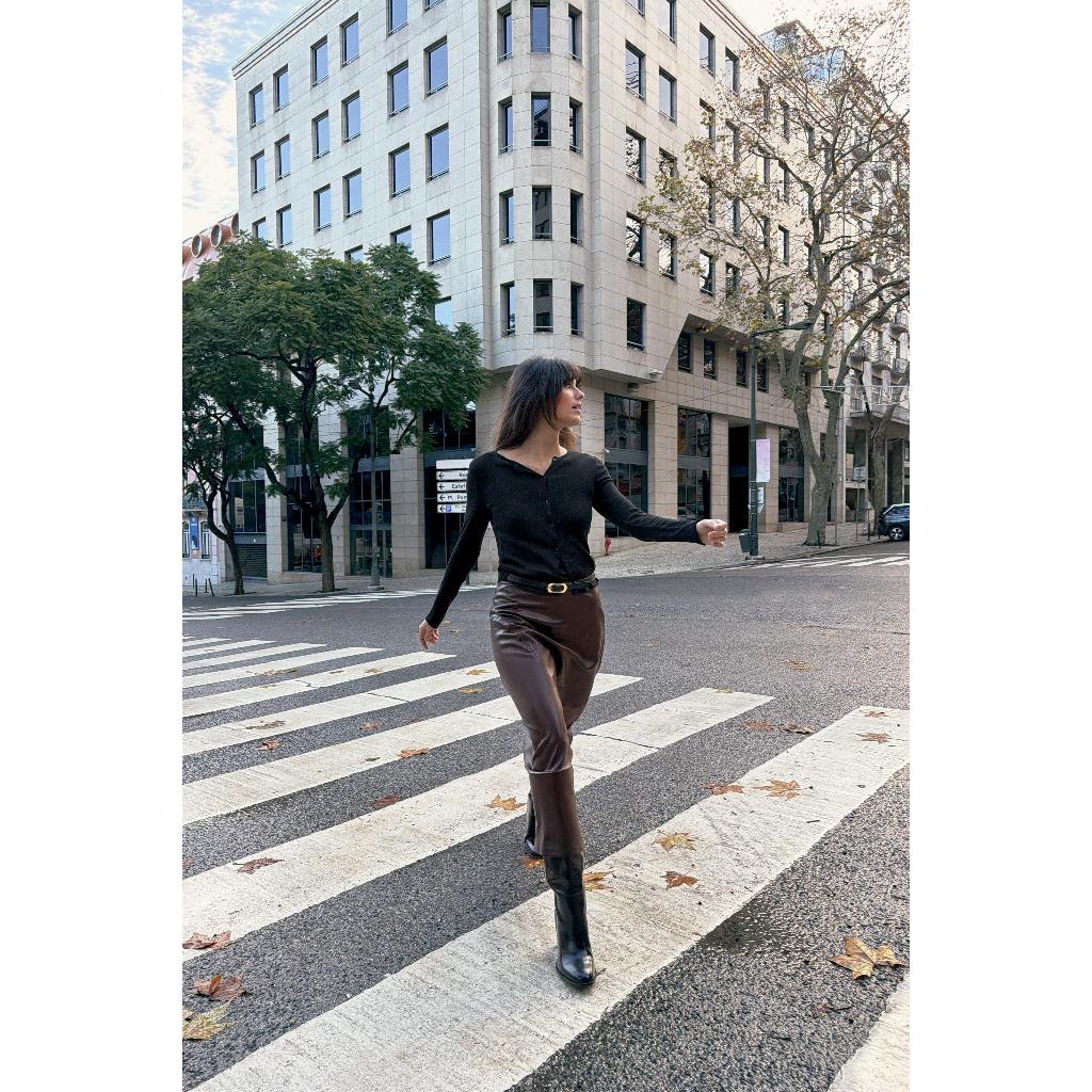 ZARA ROK MIDI KULIT IMITASI SABUK