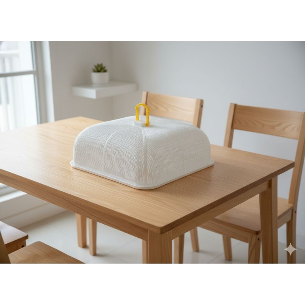 Tudung Saji Premium Minimalis Penutup Makanan Putih