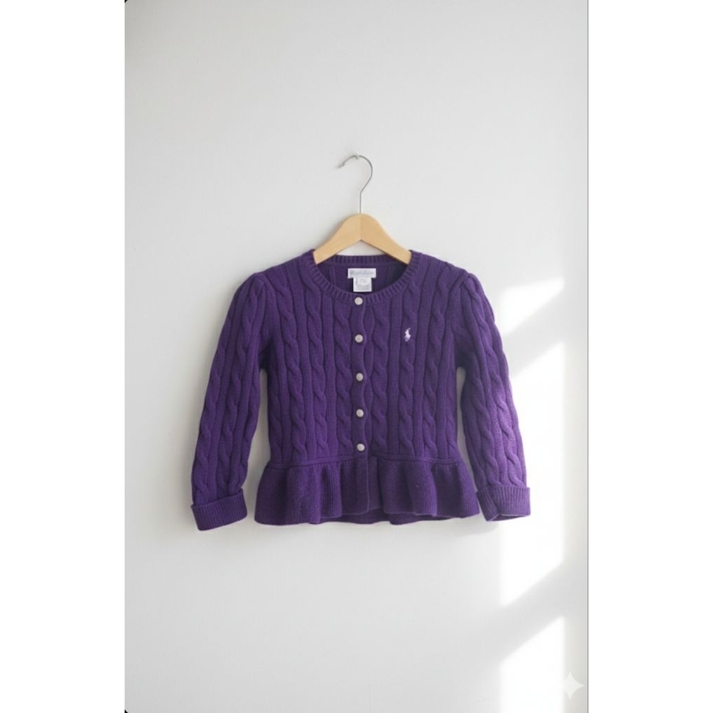 polo cable knit cardigan