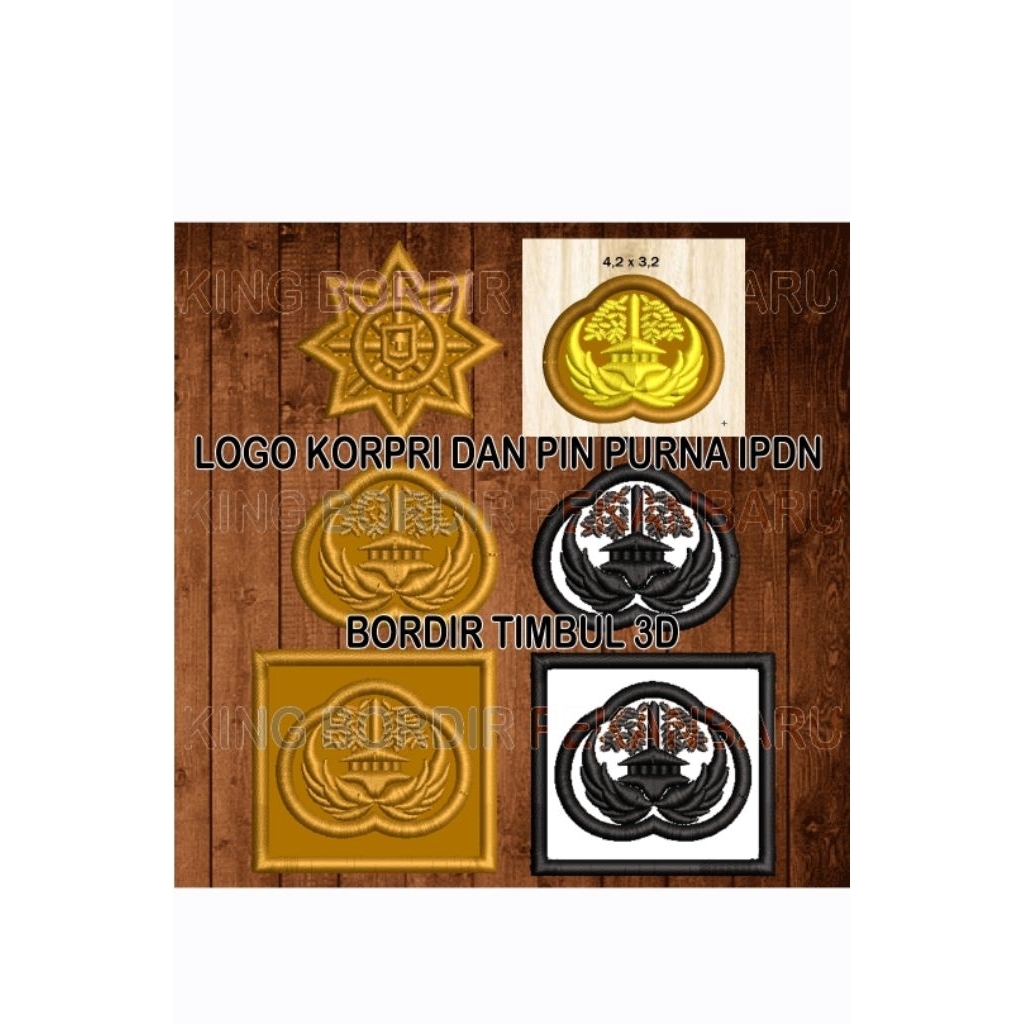 LOGO KORPRI DAN PIN PURNA IPDN BORDIR TIMBUL 3D