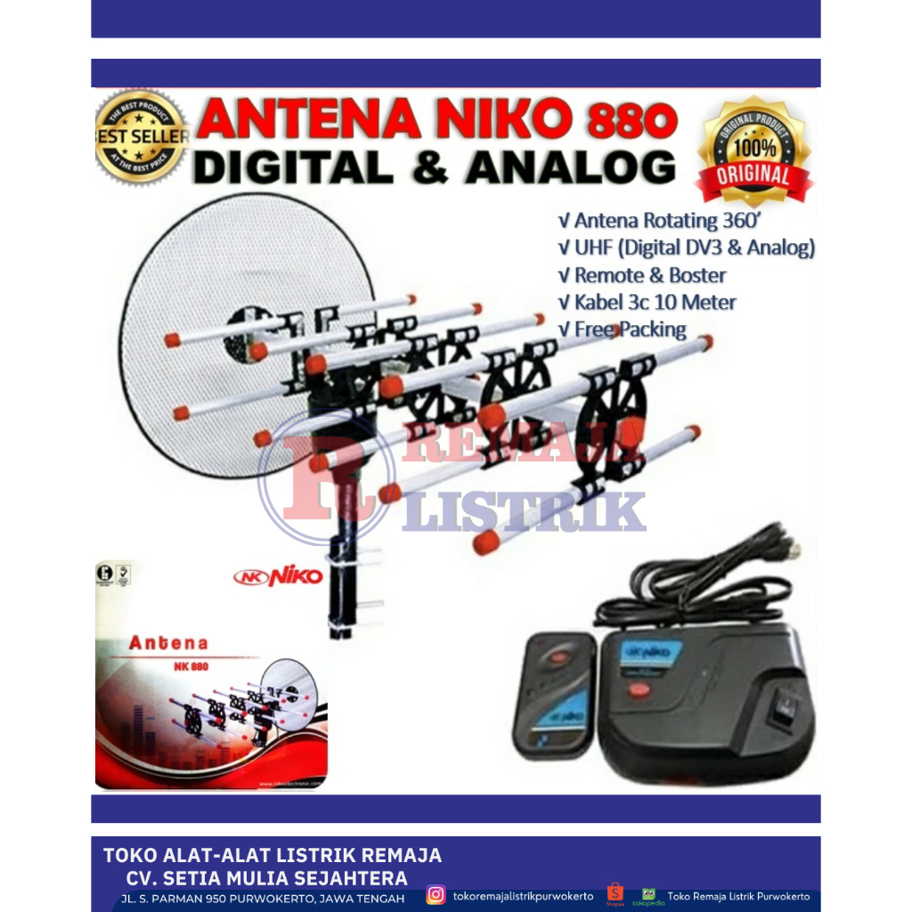 Antena TV Digital Remote Niko NK 880