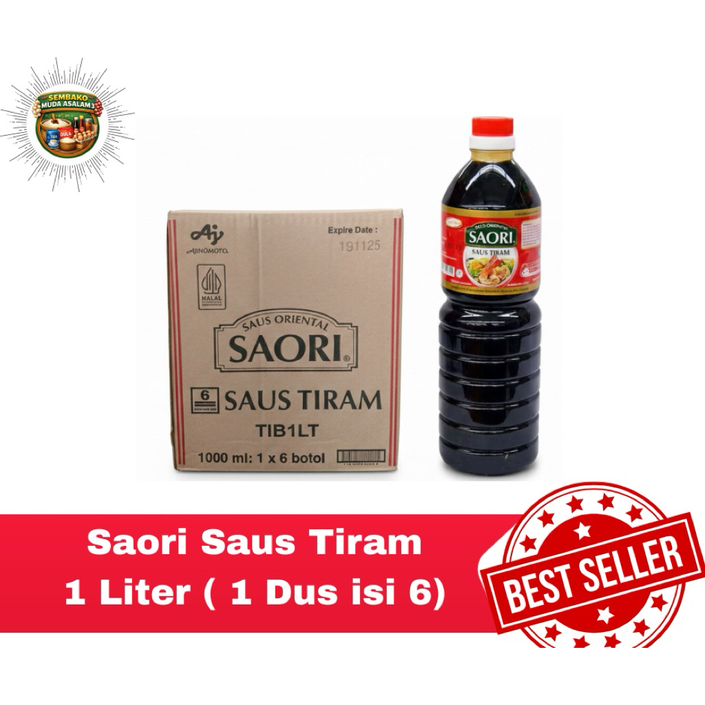 Saori Saus Tiram 1 Liter / 1 Dus isi 6 / Saori Saus Tiram Ajinomoto