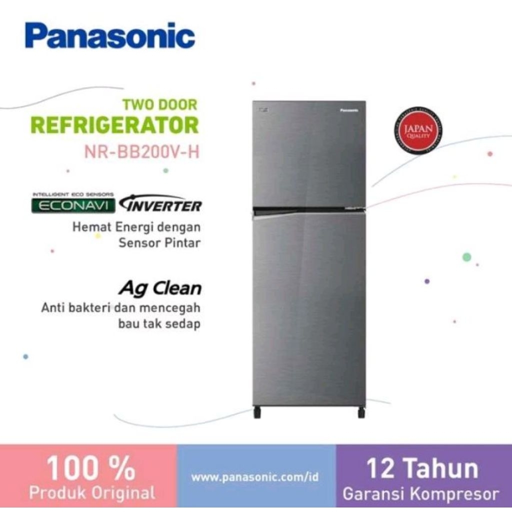 Panasonic Kulkas 2 Pintu 196 Liter NR-BB200V