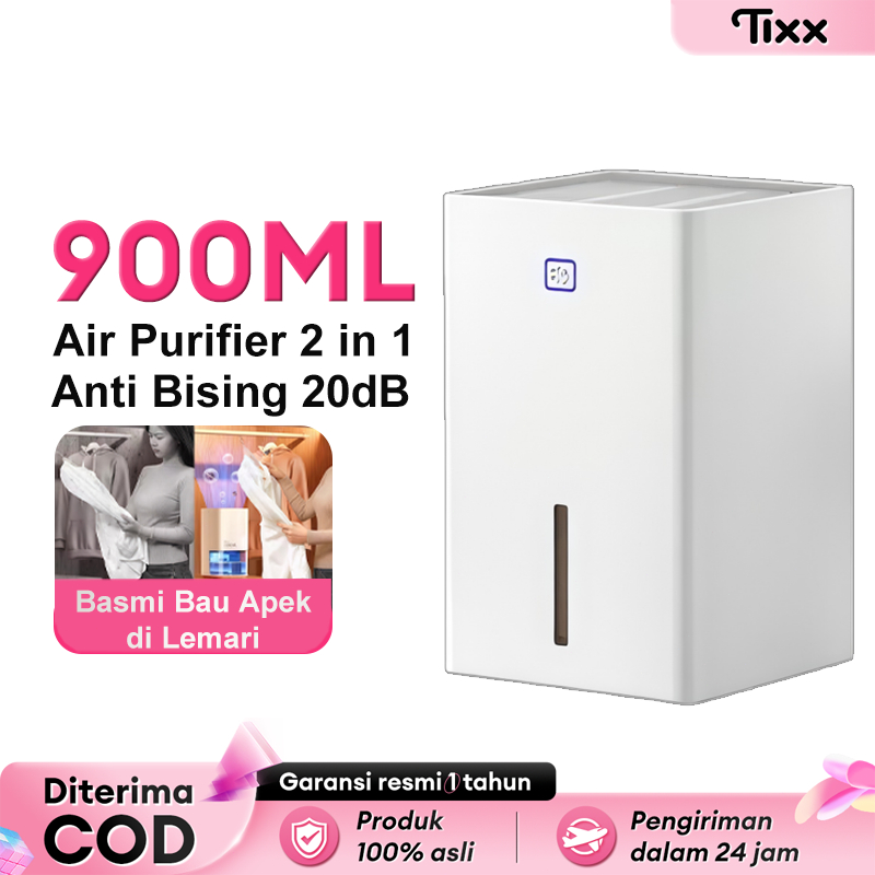 TIXX 1000ML Dehumidifier Air Purifier 2 IN 1 Hemat Daya 25W Ultra Senyap 20dB Untuk Kamar