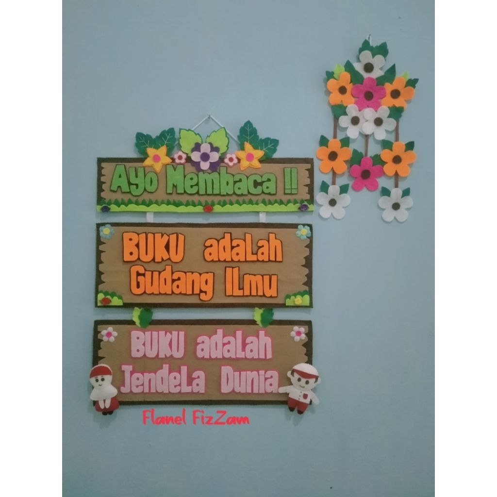 flanel hiasan dinding kelas
