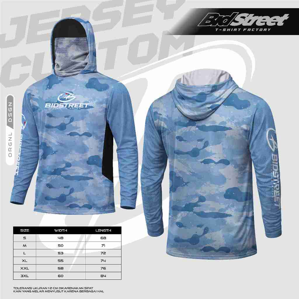 Jersey Mancing Premium - UV Protection - Jersey hoodie & buff mancing BISA CUSTOM LOGO - FSB 02