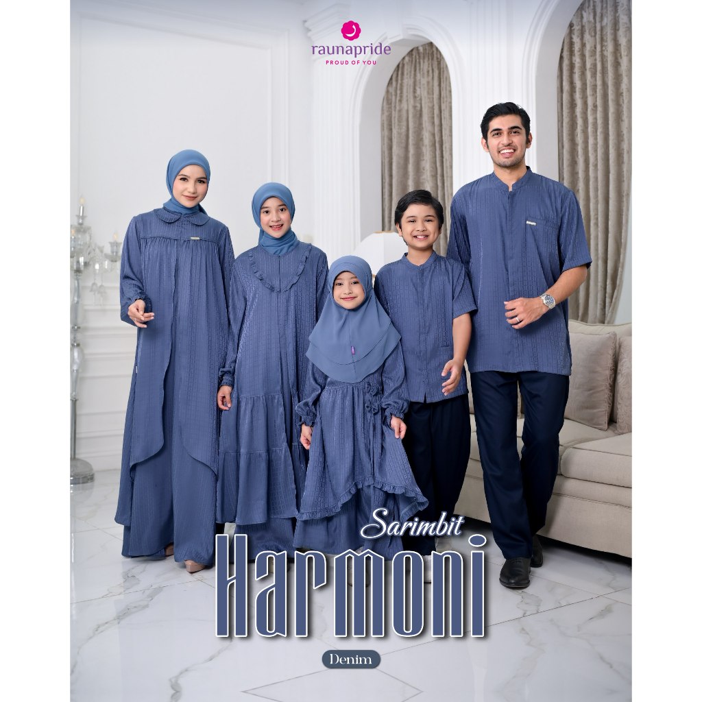 Rauna Sarimbit Harmoni (Denim) | Sarimbit Lebaran 2026 | Sarimbit Keluarga 2026 Outfit Lebaran Baju 