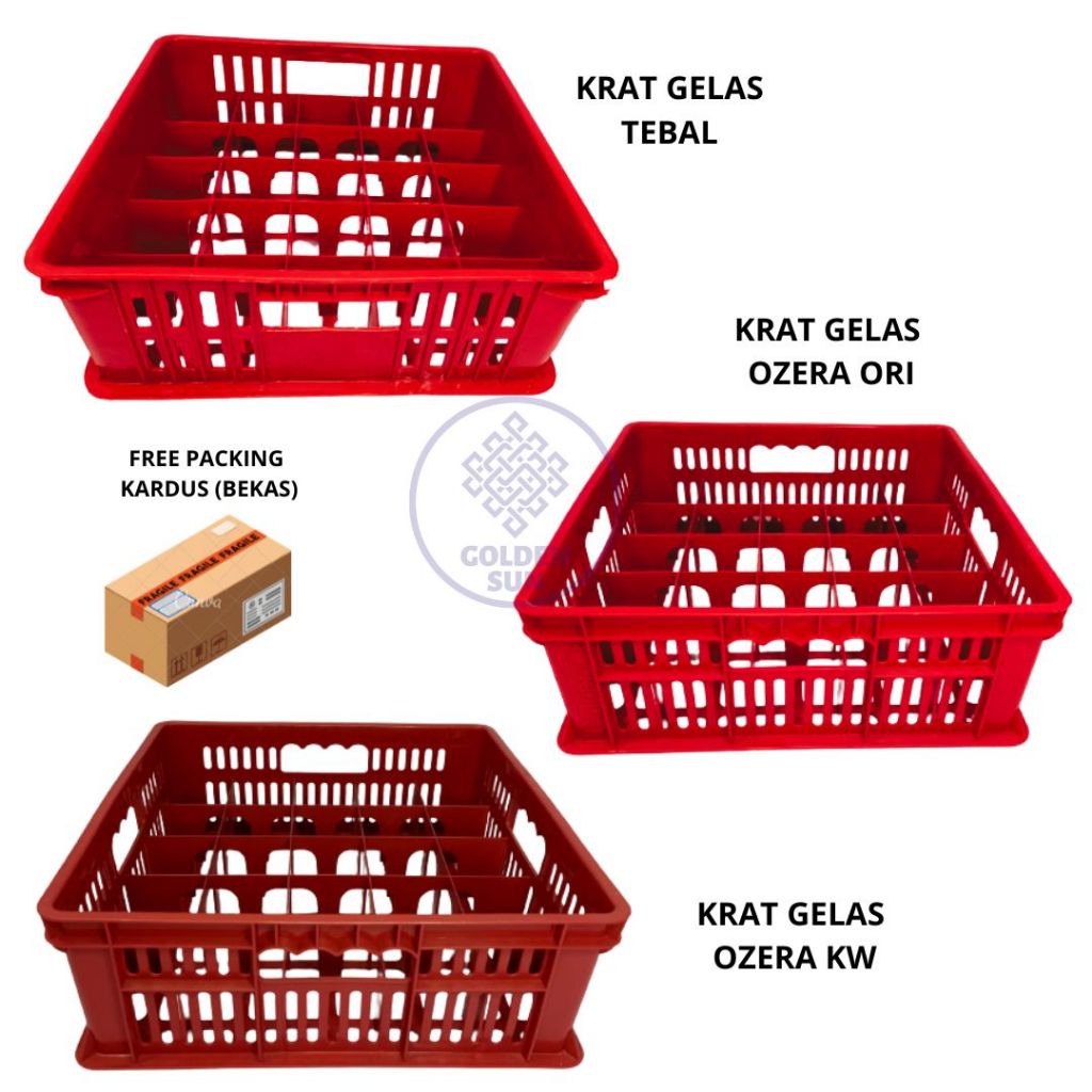 Krat Gelas Plastik / Krat Gelas Tebal / Krat Gelas isi 25pcs