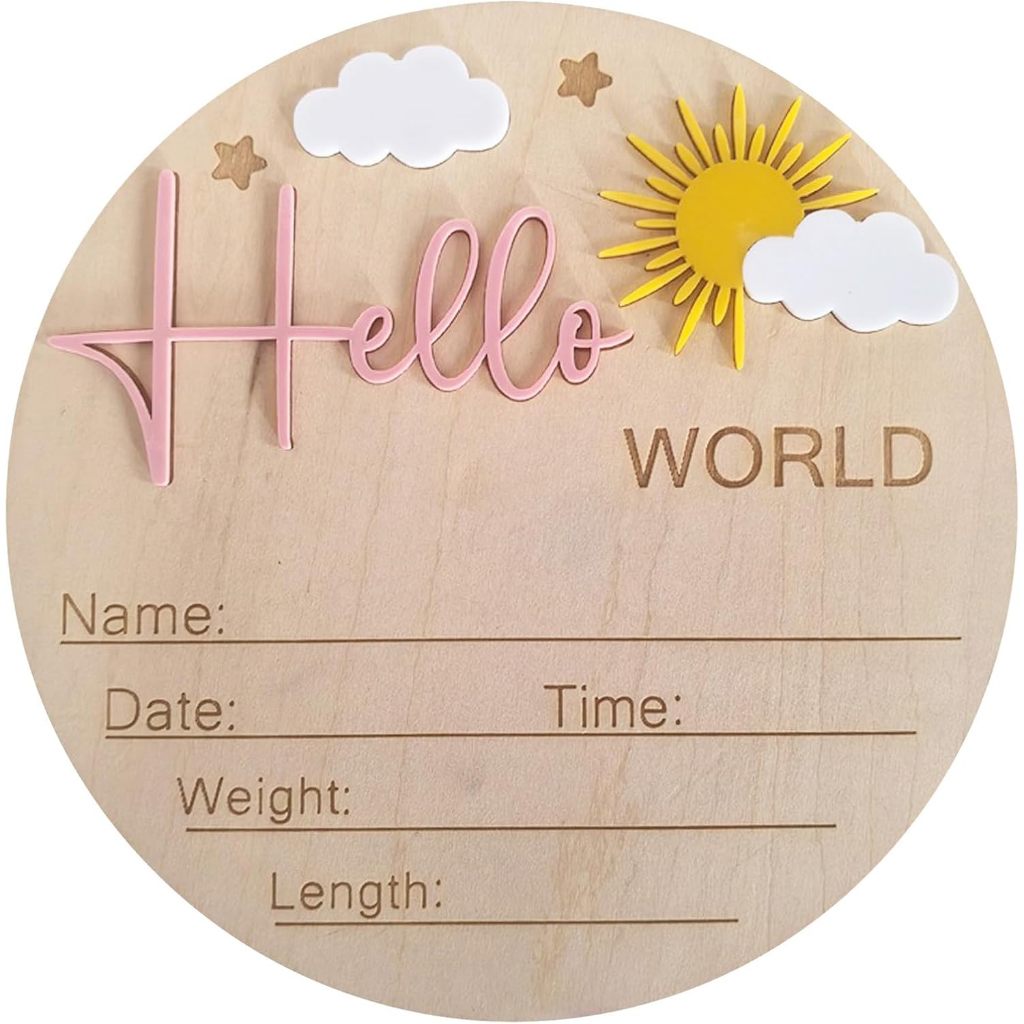 Papan Nama Bayi Newborn aesthetic kayu