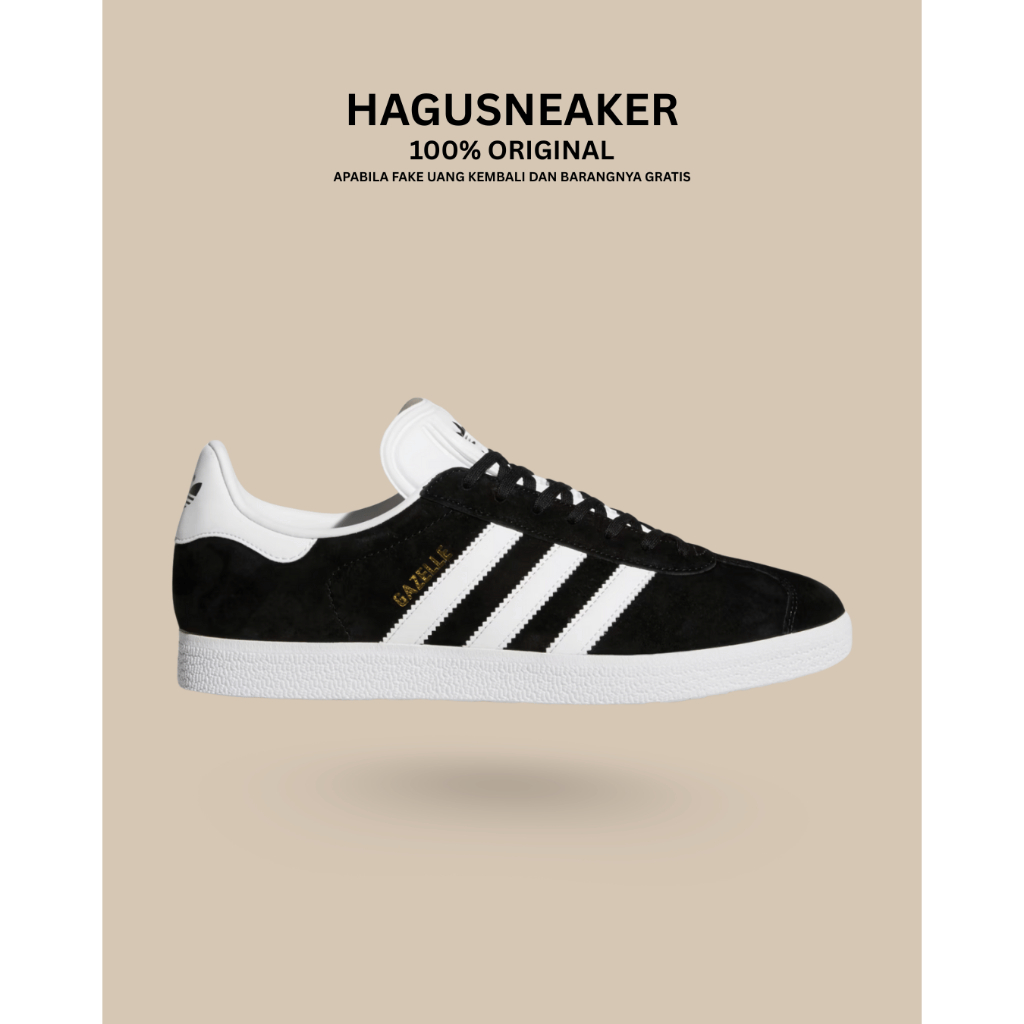 ADIDAS GAZELLE [BLACK/WHITE] #BB5476 GARANSI 100% ORIGINAL