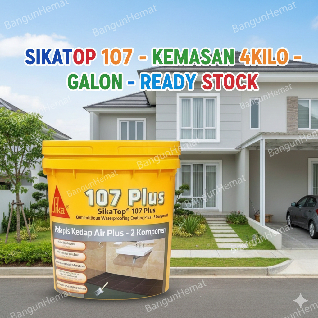 SikaTop 107 Plus 4kg - Pelapis Anti Bocor Waterproofing Dak Beton Kamar Mandi Sika Top 107 Seal Set