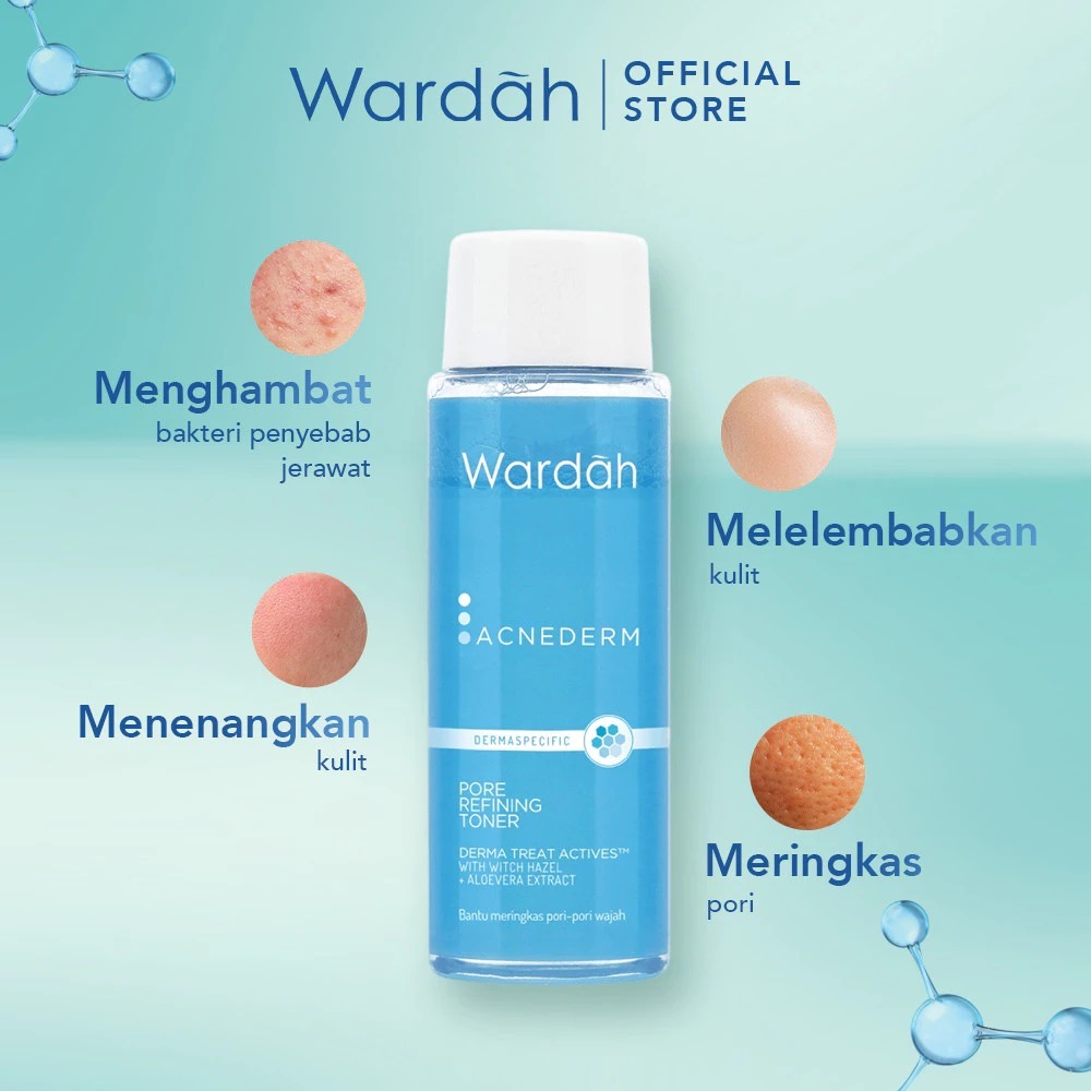 WARDAH Acnederm Pore Refining Toner 100 ml - Toner Jerawat yang Mencerahkan Kulit
