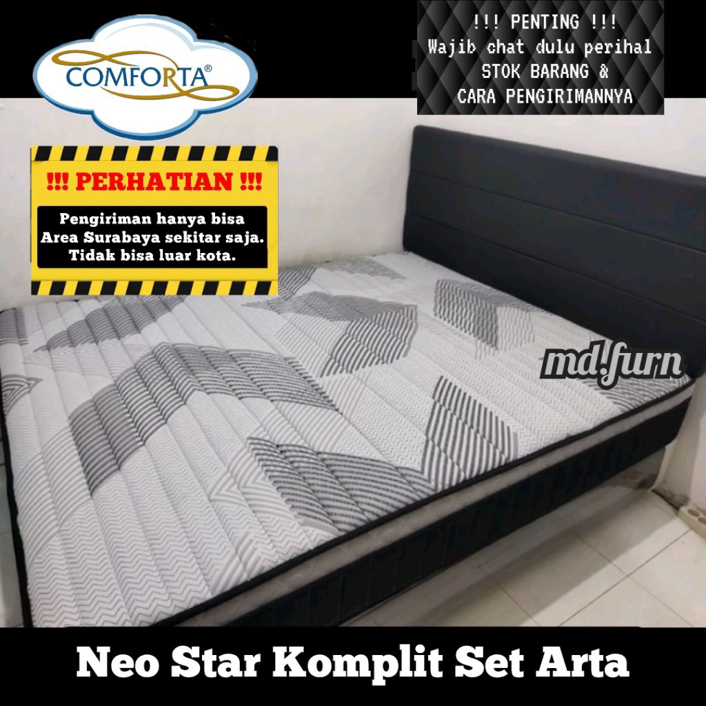 TFRS . Komplit Set Vio dll + Springbed Comforta Neo Star ( Kasur + Divan + Sandaran ) 90 / 100 / 120