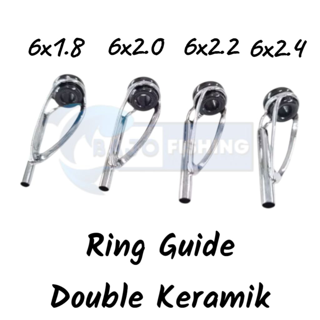 Ring Double Keramik LFGLTST Top Guide Cincin Ujung Joran Pancing