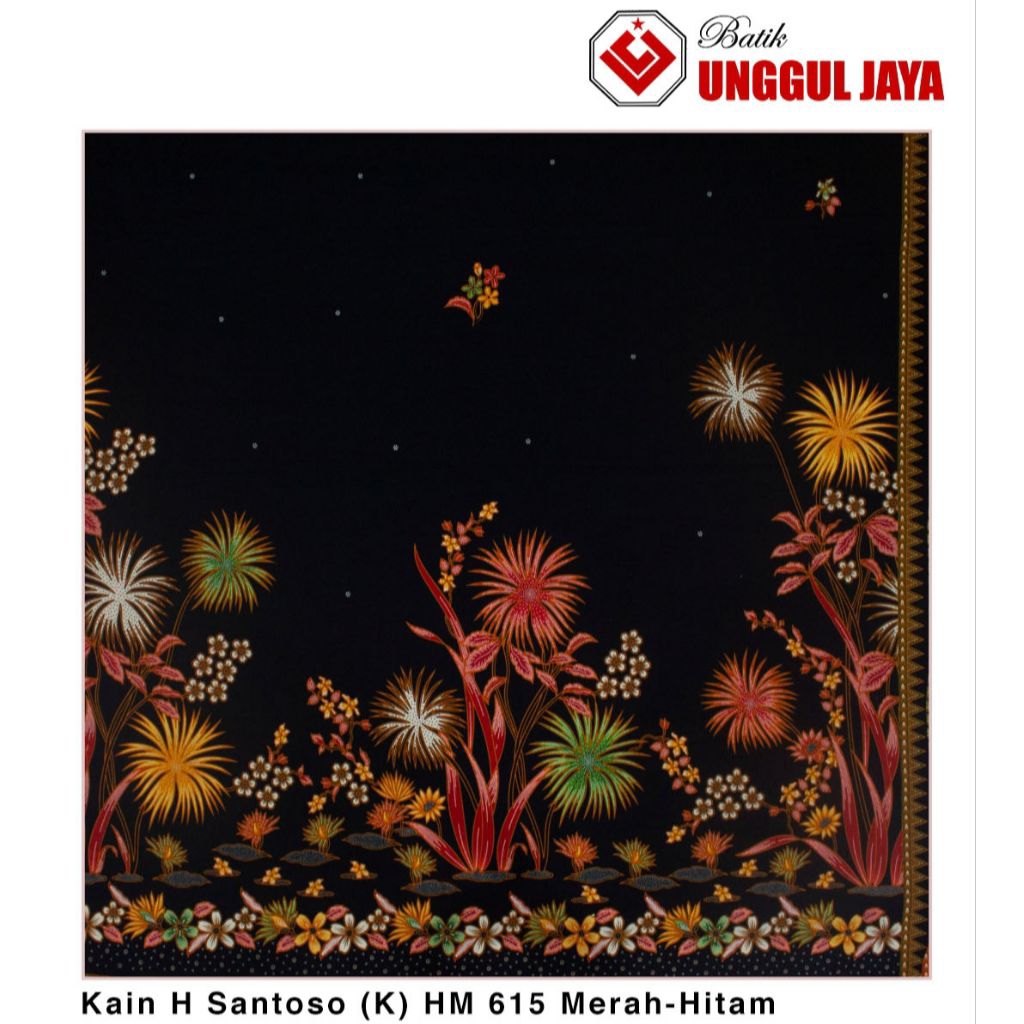 KAIN BATIK H SANTOSO HITAM MANIS 615 SERI WARNA