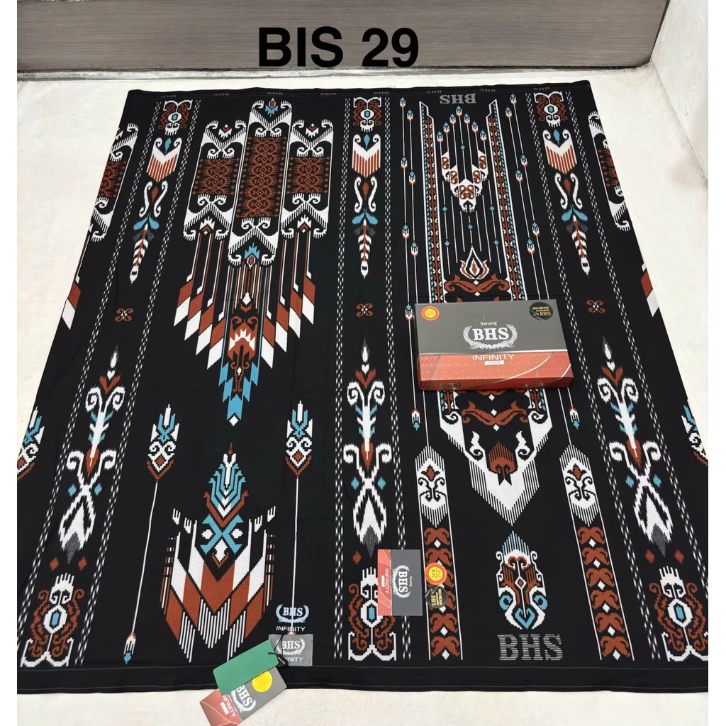 Sarung BHS Infinity Gold Motif V32 EKB SJ Putih Motif Terbaru dan palstik