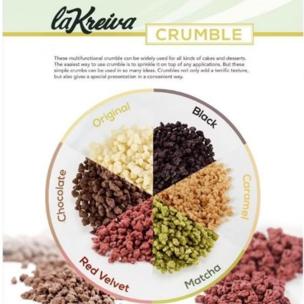 100gr Crumble La Kreiva/Crumble Matcha/Crumble Coklat/Crumble Original/Crumble Redvelvet