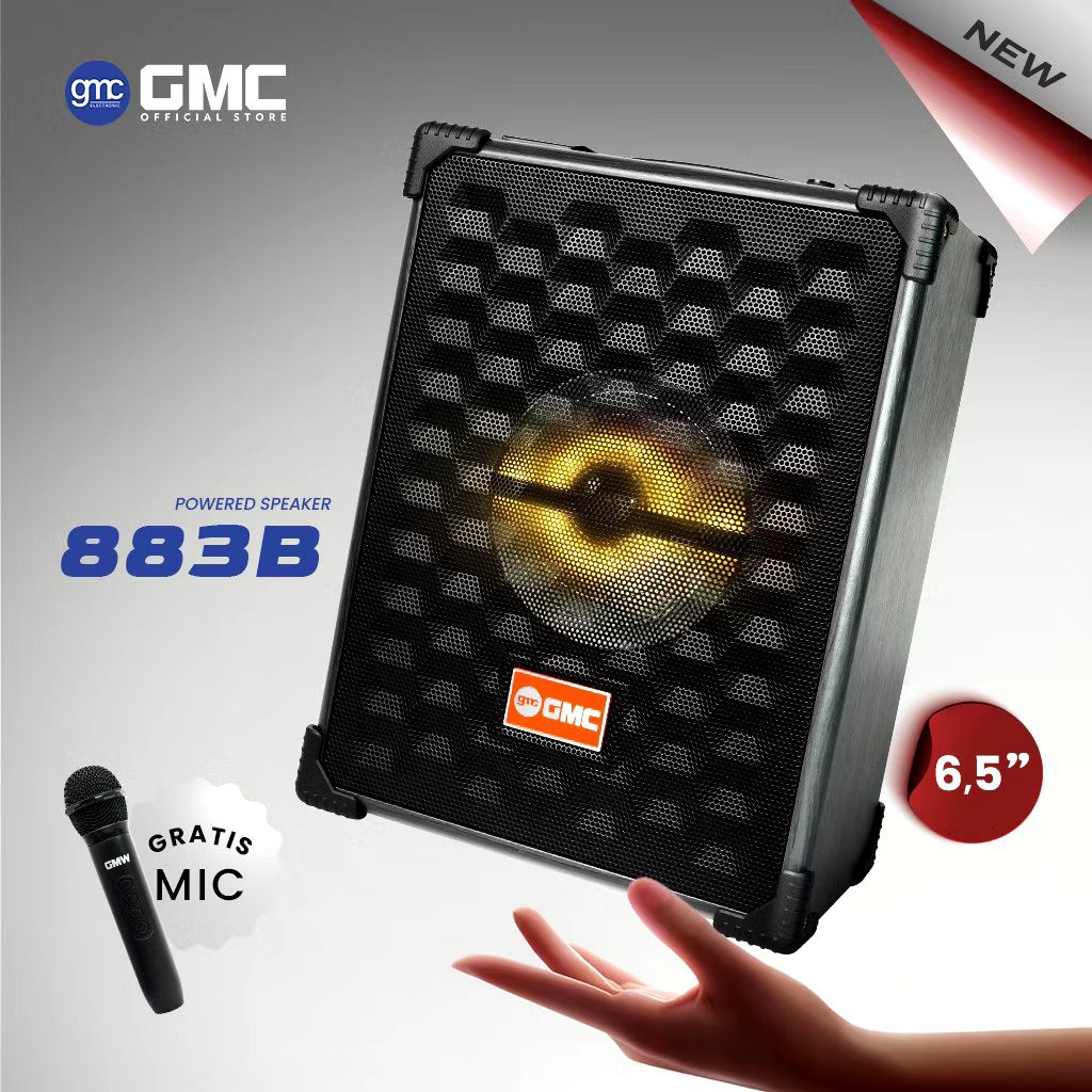 GMC 883B Speaker Bluetooth Portable 6.5" inch Free 1 Mic Wireless