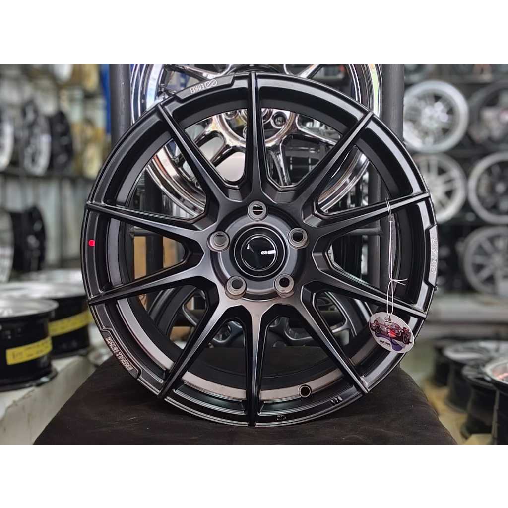 Original Velg ENKEI TUNING SC46 Ring17X7 Hole.5 Pcd.114,3 Et.40 Satin Black