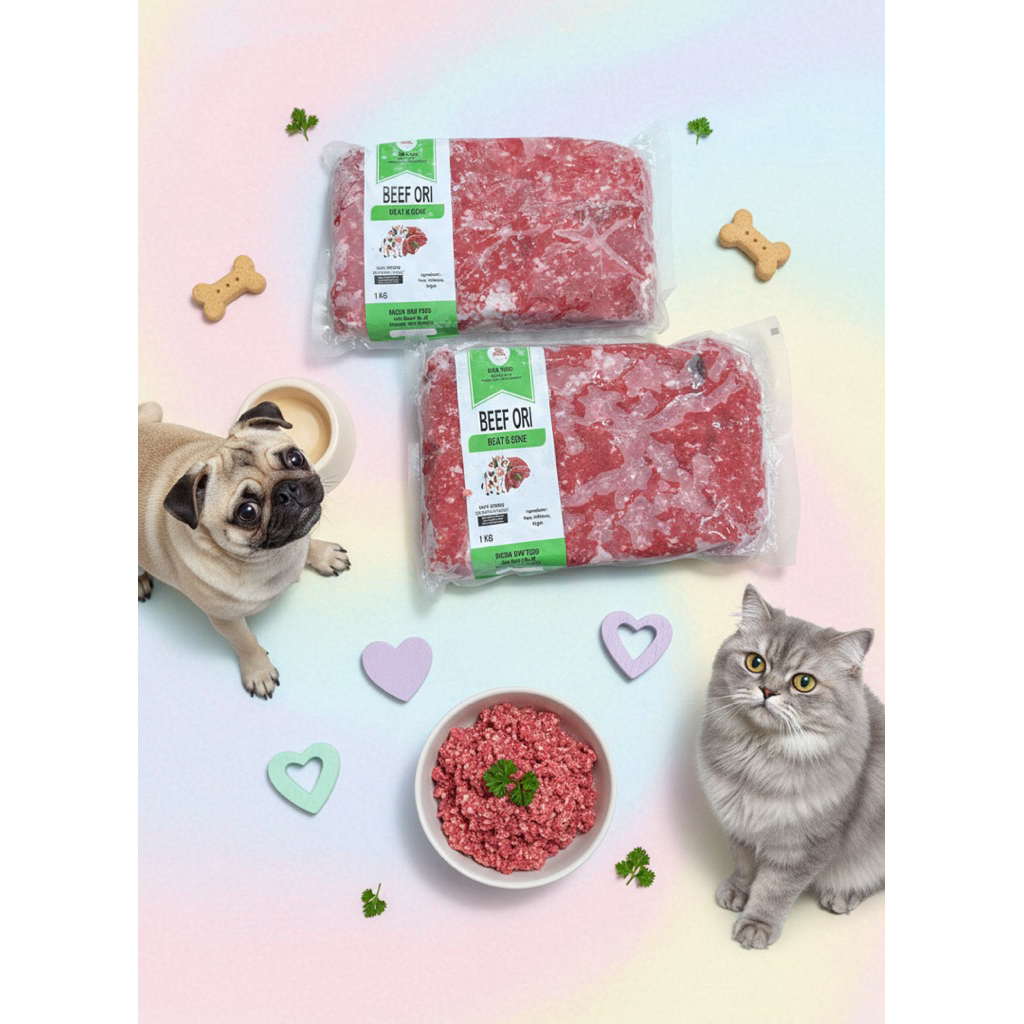 Raw Food Beef // Racha Raw Food // Makanan Sapi Giling untuk Anjing dan Kucing
