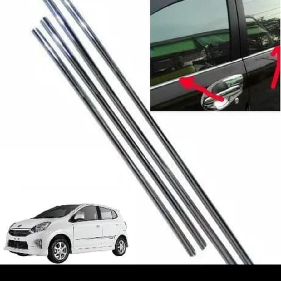 Lis Kaca Samping Mobil Agya Chrome