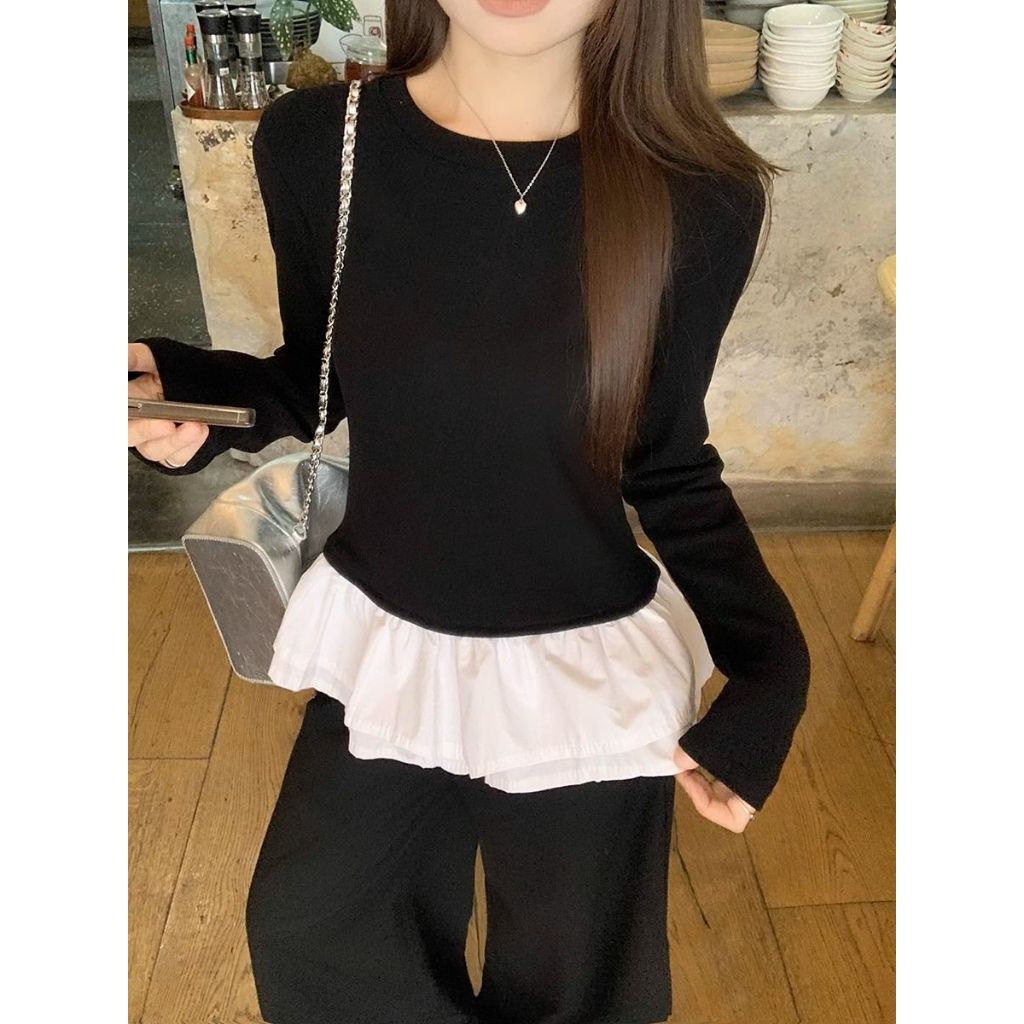 Kaos Wanita Polos Lengan Panjang Oval Terbaru - Kaos Wanita Adem Lengan Panjang