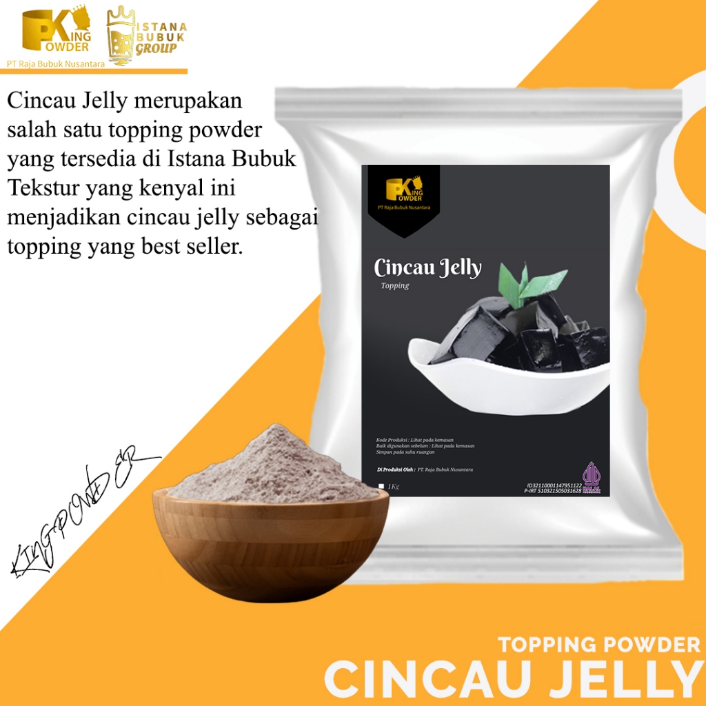 Topping Powder Cincau Jelly, Bubuk cincau hitam 1kg/Bubuk Topping Cincau Untuk Minuman 1Kg