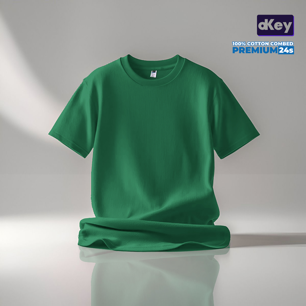 Kaos Polos Premium 24s Cotton Combed Hijau Fuji