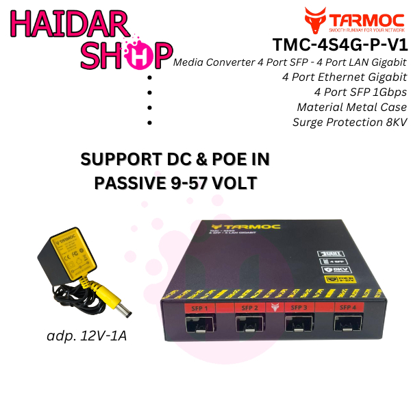 Ethernet Fiber Switch 4 SFP 4 LAN Gigabit | Media Converter FO
