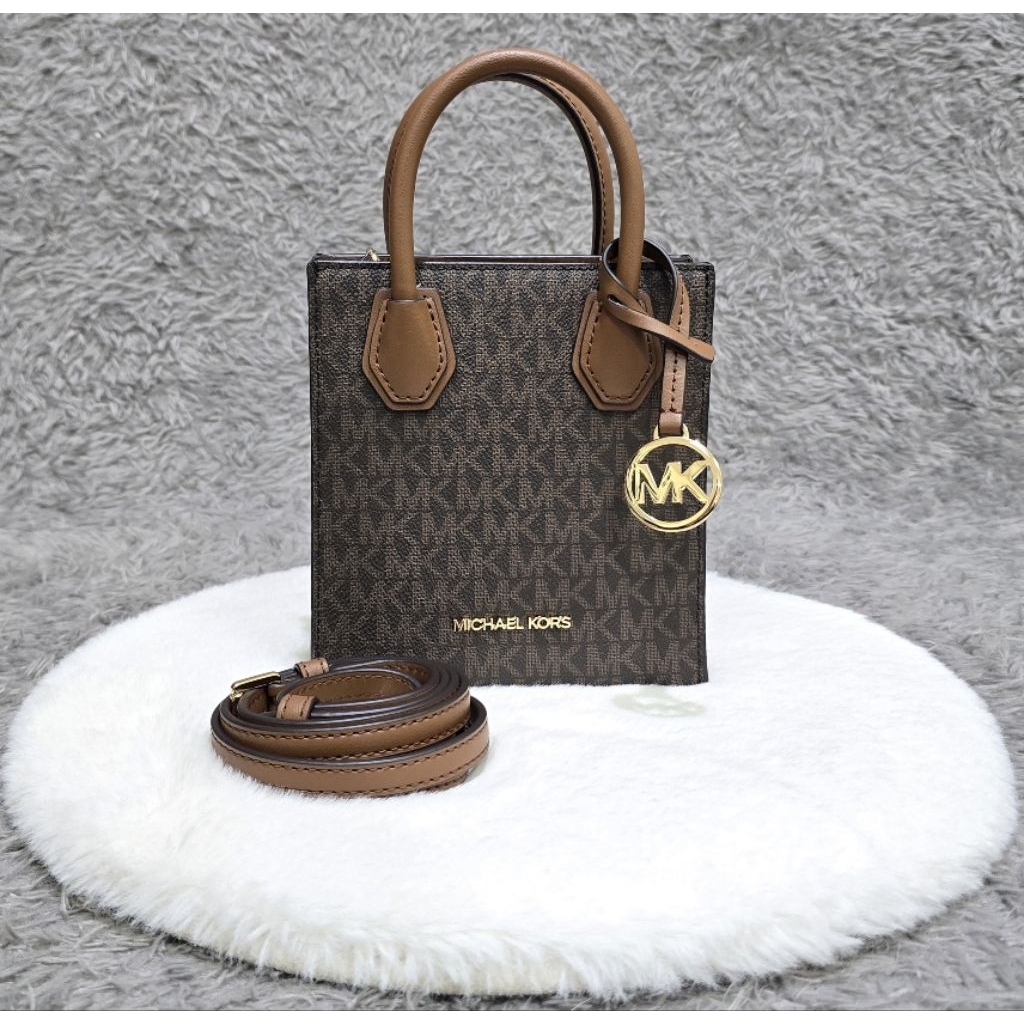 (100% ORI) MK MERCER SHOPPER CROSSBODY BROWN