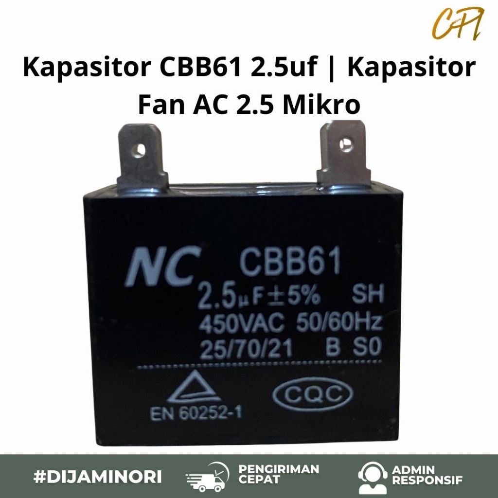 Kapasitor CBB61 2.5uf | Kapasitor Fan AC 2.5 Mikro