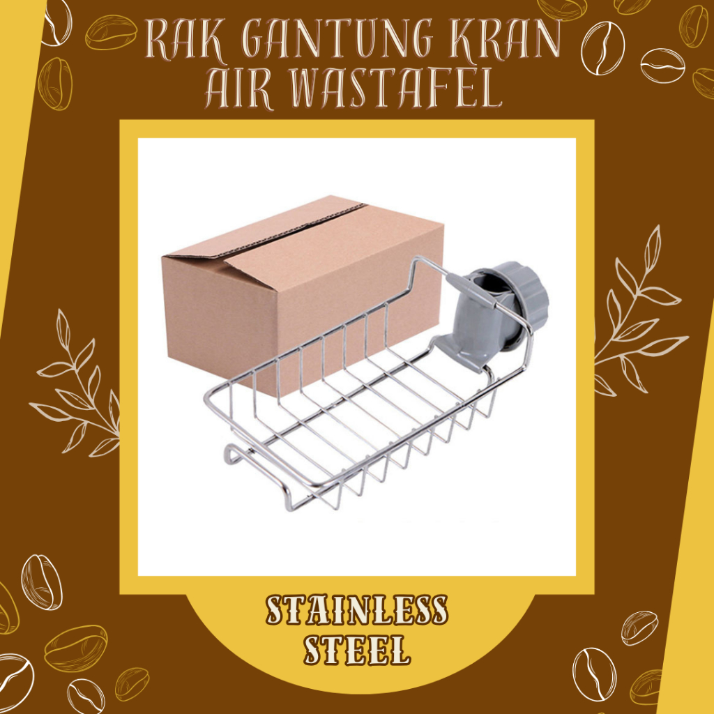 STOUGE RAK GANTUNGAN KERAN AIR WASTAFEL RAK GANTUNG SABUN CUCI PIRING GANTUNGAN BARANG SPONS TIRISAN