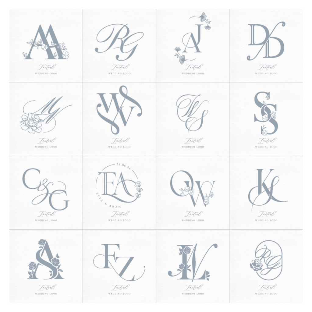 Jasa Desain Custom Inisial Nama | Logo Wedding | Logo Nama | Logo Inisial Nama Wedding Monogram | Co