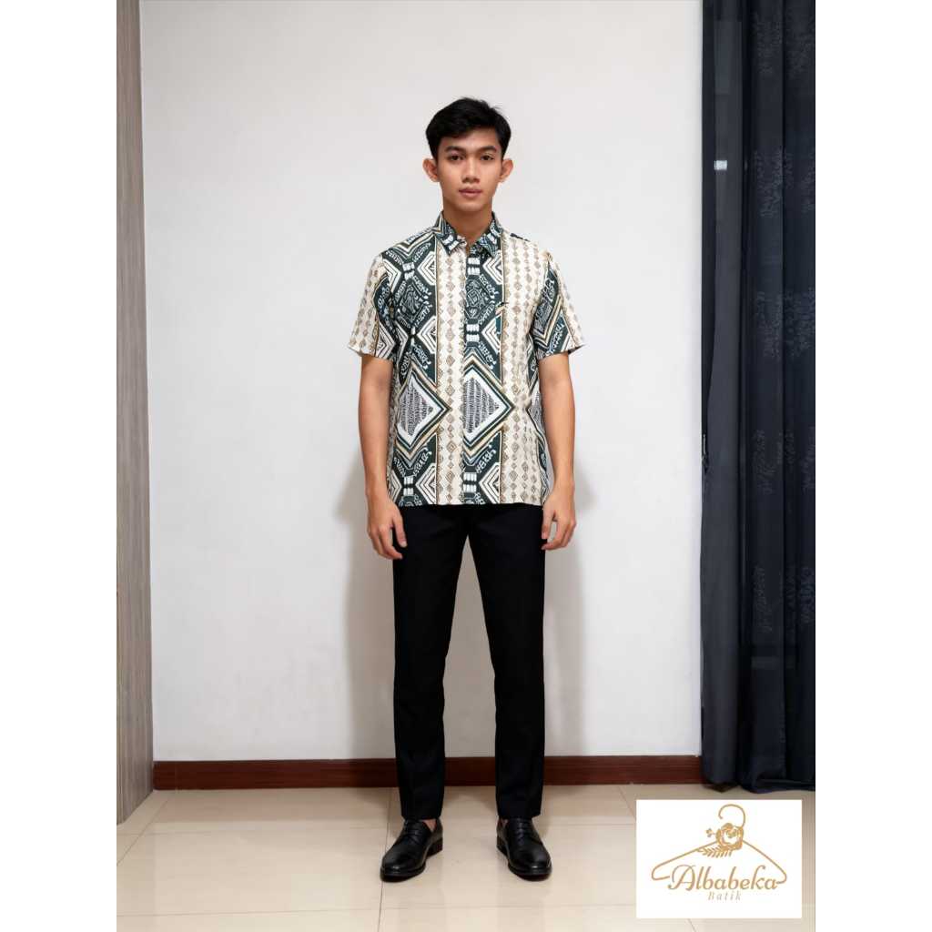 Baju Batik Pria Kemeja Batik Pria Lengan Pendek Kerja Kasual Motif Original