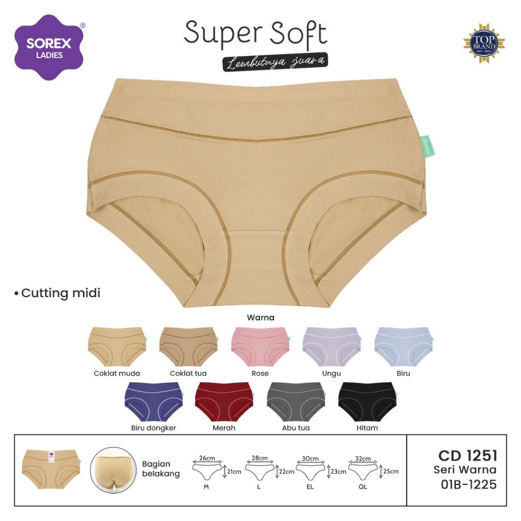 3 pcs CD sorex celana dalam wanita Cd sorex super soft 1251