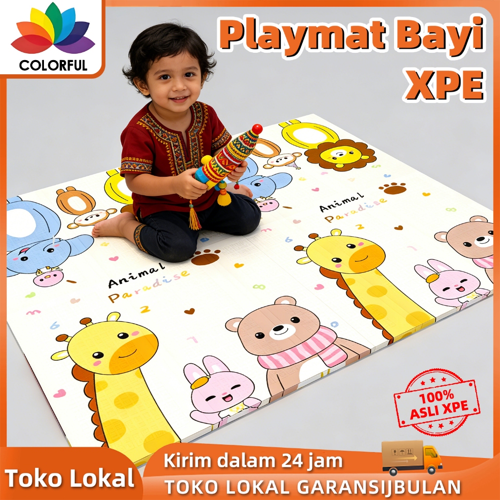 Playmat Perlak Bayi Anak Alas Tidur Lipat Alas Tidur Bayi Anak Tas Playmat Bahan XPE Tebal Karpet Li