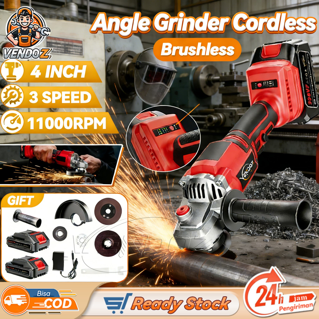 Gerinda Baterai 4Inch Brushless Murah Gerinda tangan Gerinda Cordless 3 Variable Speed Mesin Gerinda