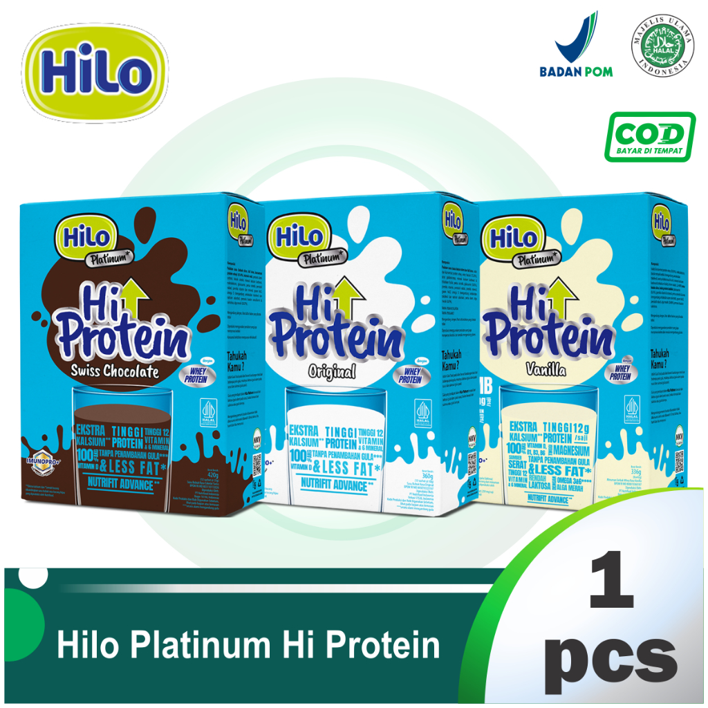 HILO Platinum Susu Tinggi Protein 3 Varian Rasa Kalsium Dewasa
