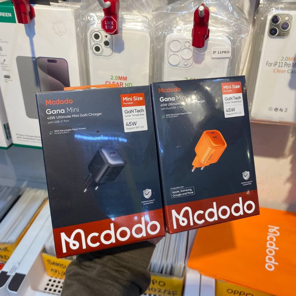 MCDODO ADAPTER GAN MINI  45W KEPALA CHARGER MCDODO 2 PORT USB TYPE C