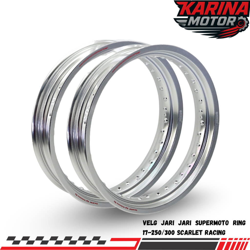 Velg Supermoto Set Depan Belakang Ring 17 250 300 - Scarlet Racing