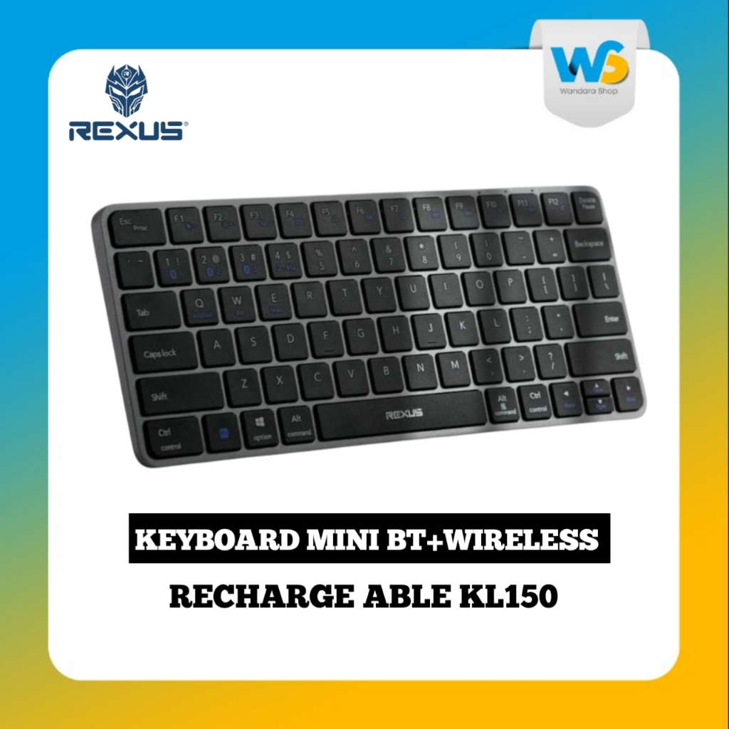 Rexus KL150 KL-150 Wireless Office Keyboard Low Profile Ultra Slim Design KL 150 Black