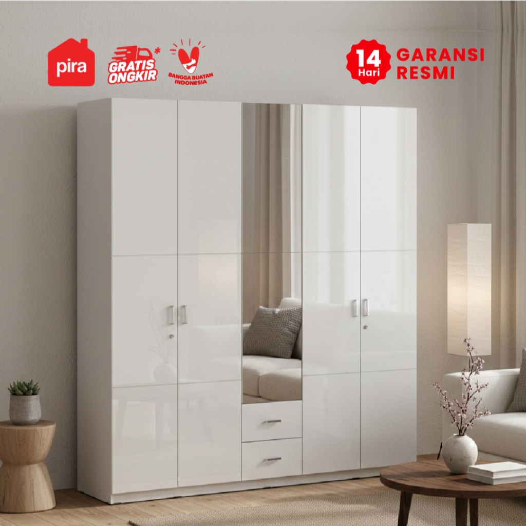 Pira Bavarian - Warking WD5DR N GL Lemari Pakaian 5 Pintu