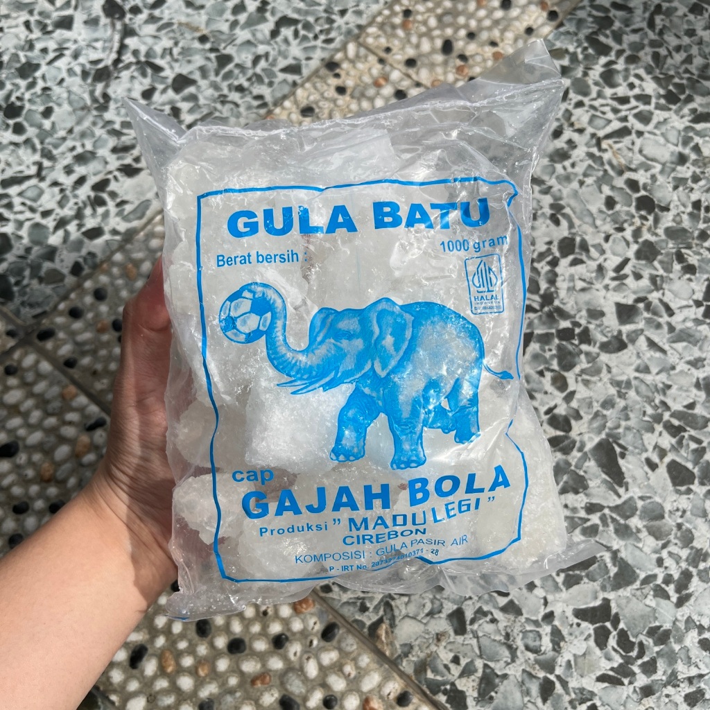 Gula Batu Kristal Cap Gajah Bola 1kg Gula Batu Kristal Putih Asli 1kg