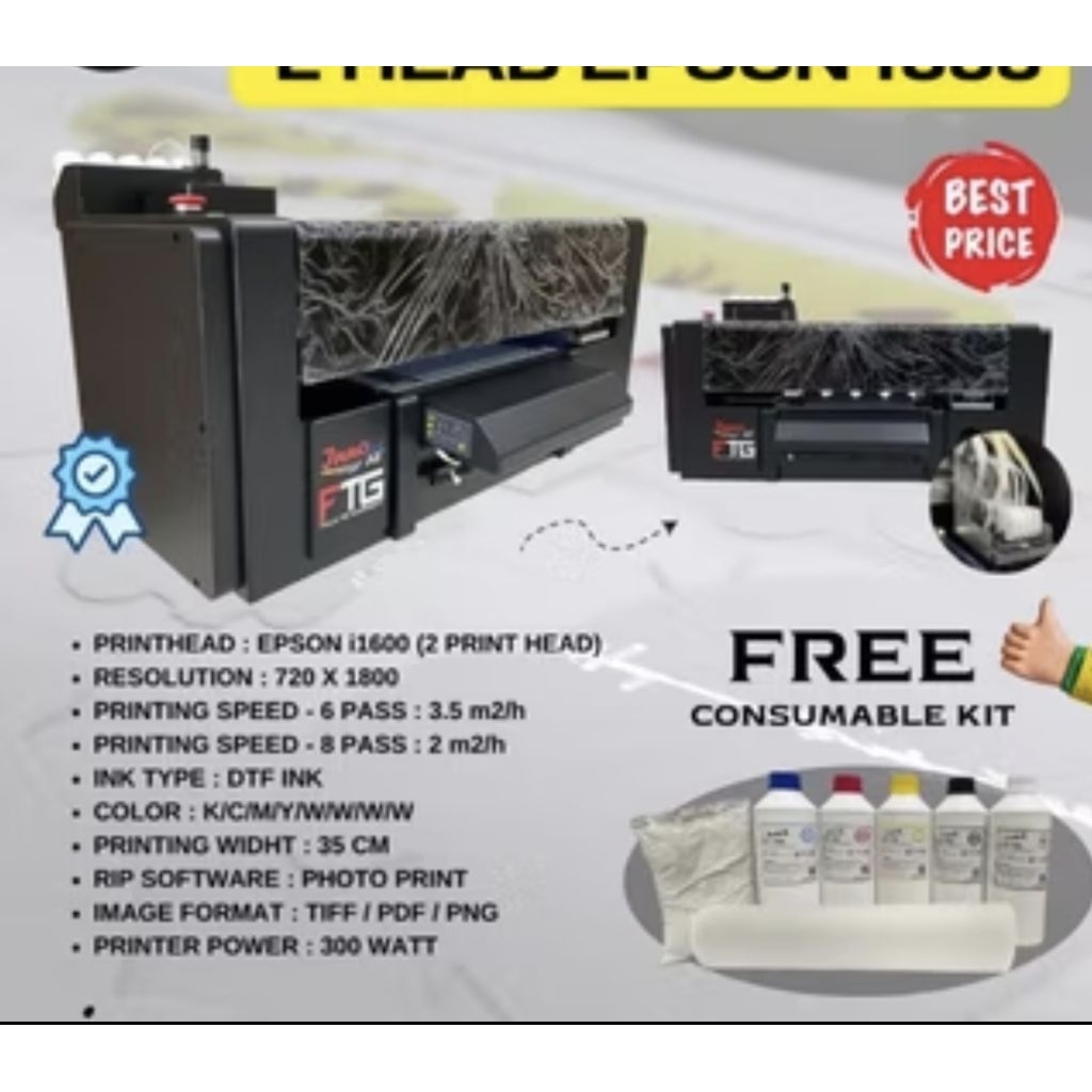 DIJUAL MESIN DTF Printer DTF A3 dua head i1600 SEKEND