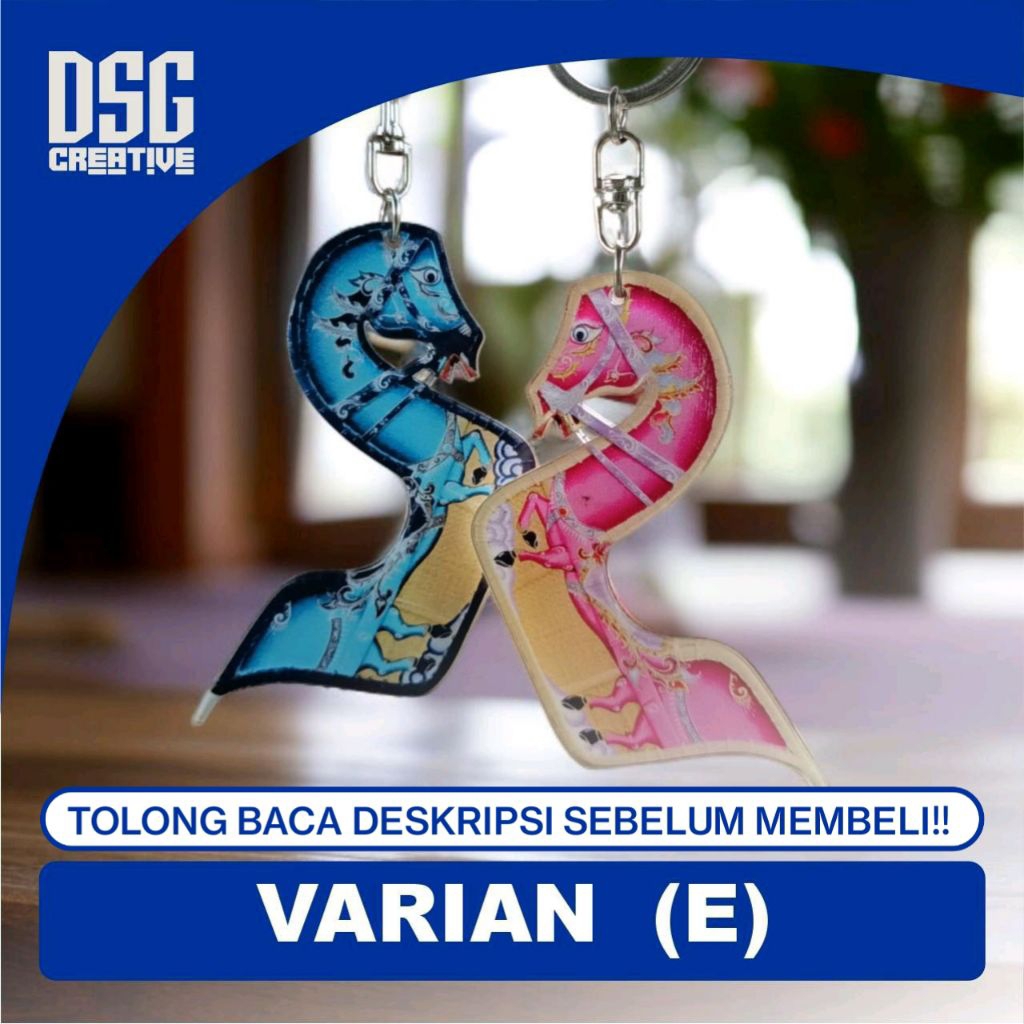 Gantungan Kunci Jaran Kepang Kuda Lumping Ring Putar Bisa Custom Nama Bahan Akrilik 2mm Double Bolak